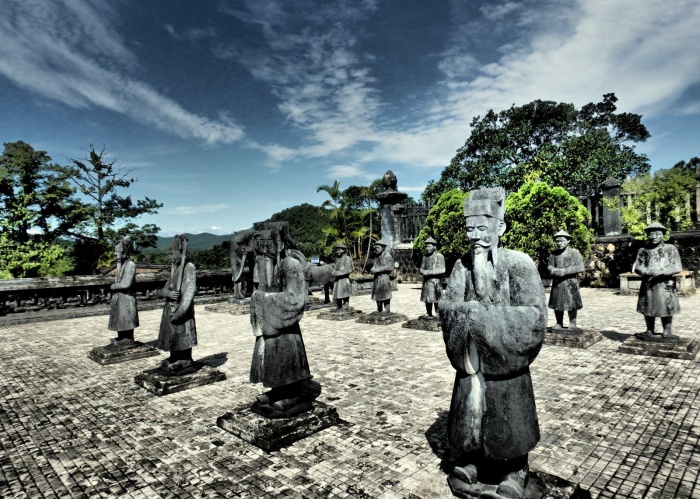 Exterier císařských hrobek v okolí Hue