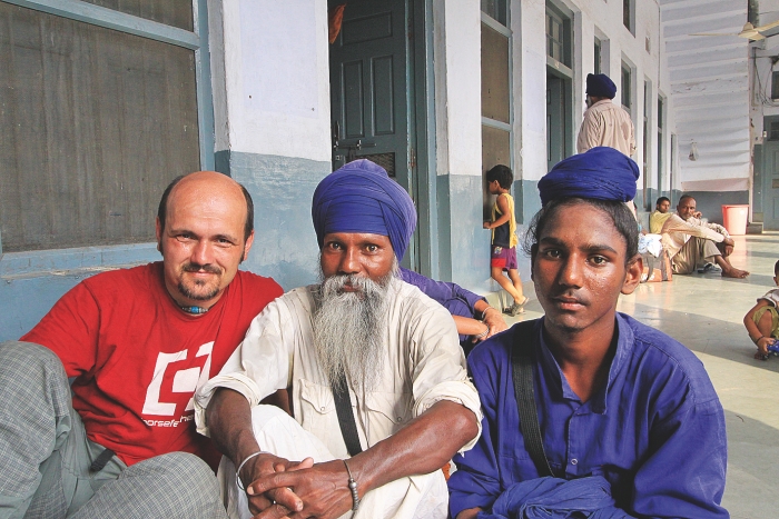 Amritsar_autor článku se sikhskými poutníky